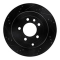 R1 05-07 Land Rover LR3 Rear Left Drilled & Slotted Black Brake Rotor