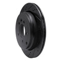 R1 05-07 Land Rover LR3 Rear Left Drilled & Slotted Black Brake Rotor
