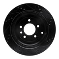 R1 05-07 Land Rover LR3 Rear Left Drilled & Slotted Black Brake Rotor