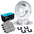 R1 E- Line Series Brake Rotor - D/S - Silver w/ Ceramic Pads Hdw Fits Acura Legend