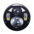 5.6IN ROUND MOTORCYCLE HEADLIGHTS WITH BLACK FACE AND PARTIAL HALO