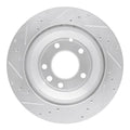 R1 03-18 Porsche Cayenne Rear Right Slotted Black Brake Rotor