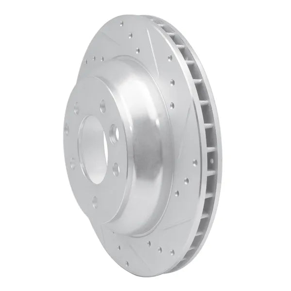 R1 03-18 Porsche Cayenne Rear Right Slotted Black Brake Rotor