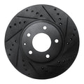 R1 01-02 Mazda Millenia Front Right Drilled & Slotted Black Brake Rotor