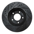 R1 01-02 Mazda Millenia Front Right Drilled & Slotted Black Brake Rotor