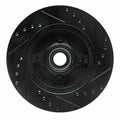 R1 87-93 Ford Mustang Front Left Drilled Black Brake Rotor