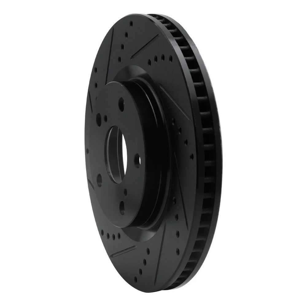 R1 02-08 Seat ALHAMBRA Front Left Drilled & Slotted Black Brake Rotor