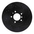 R1 87-95 BMW 540I Front Left Drilled & Slotted Black Brake Rotor