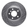 R1 12-20 BMW 328i RWD Rear Right Slotted Black Brake Rotor