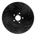 R1 05-18 Subaru Outback Front Left Drilled & Slotted Black Brake Rotor