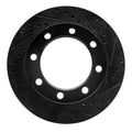 R1 80-94 Ford F-350 4WD (Excl Super Duty) Front Right Drilled & Slotted Black Brake Rotor