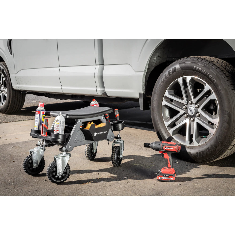 BIG WHEEL HEAVY DUTY MECHANICS ROLLING SEAT W/ 6IN SWIVEL WHEELS SUPPORTS UP TO 300LBS