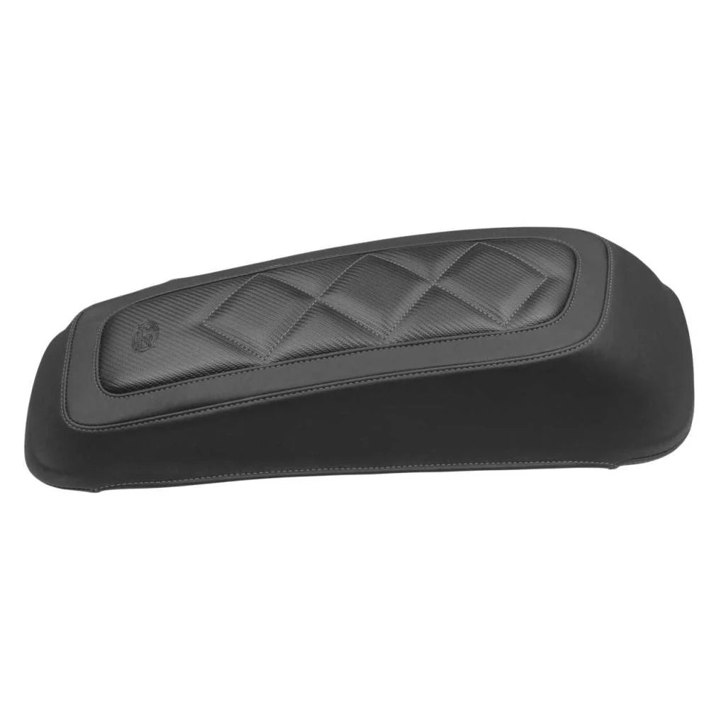 Mustang 08-21 Harley FL Touring Saddlebag Lid Covers Diamond Stitch - Black