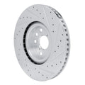 R1 11-25 Lexus GS300 Left Front Drilled & Slotted Silver Brake Rotor
