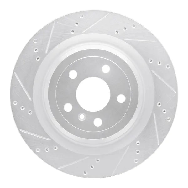 R1 13-19 Mercedes-Benz GL350 Rear Left Drilled Black Brake Rotor