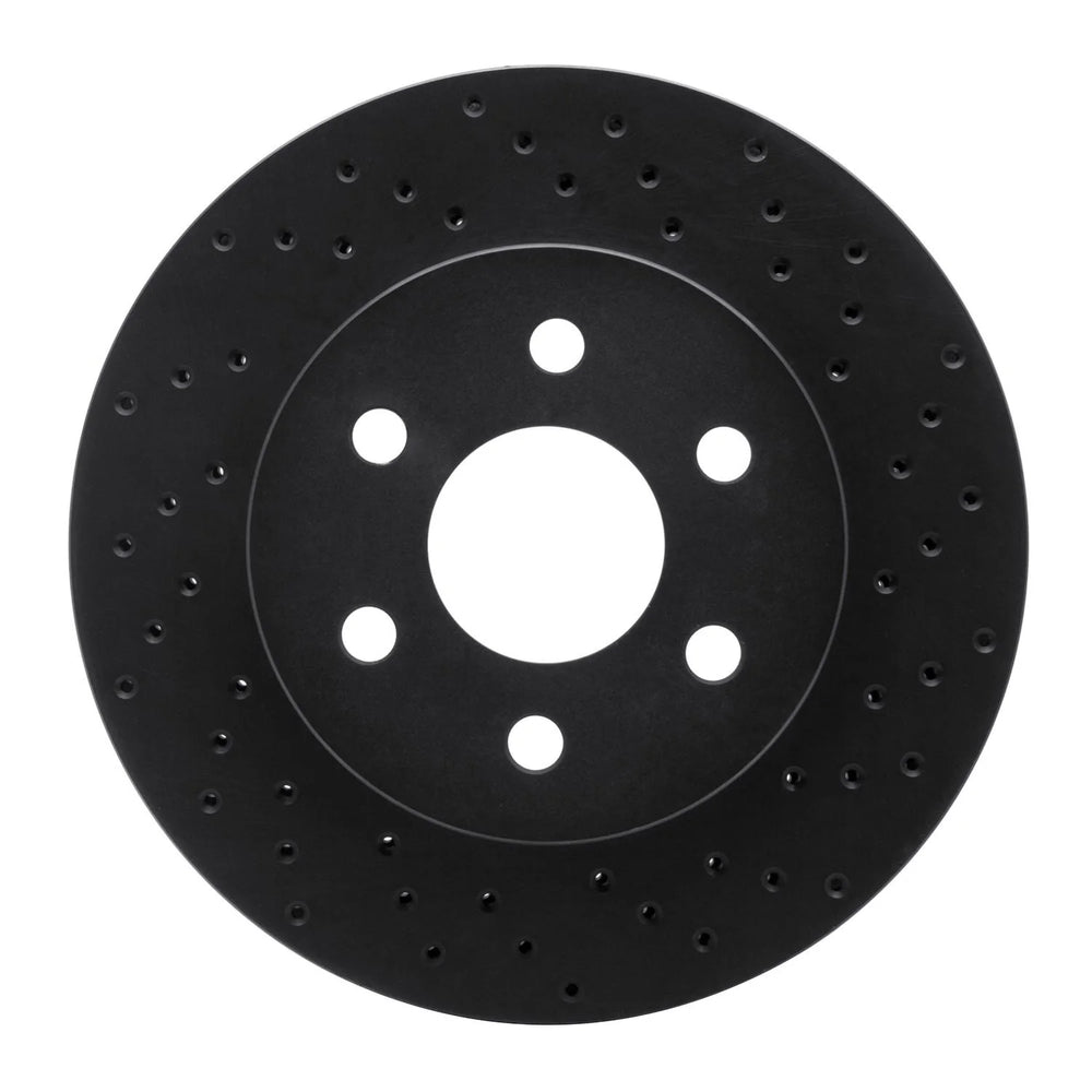 R1 98-99 Cadillac DeVille Front Right Drilled Black Brake Rotor