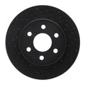 R1 98-99 Cadillac DeVille Front Right Drilled Black Brake Rotor