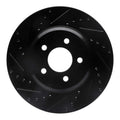 R1 05-14 Ford Mustang Front Left Drilled Black Brake Rotor
