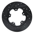 R1 15-25 Ford Transit-250 Rear Left Drilled & Slotted Black Brake Rotor