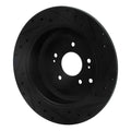 R1 07-12 Hyundai Veracruz Rear Left Drilled & Slotted Black Brake Rotor