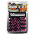 12MM X 1.25RED ALUMINUM RACING LUG NUTS SMALL DIA CLAMSELL KIT (20 LUGS & 1 KEY