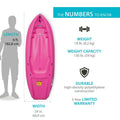 6FT WAVE YOUTH KAYAK W/PADDLE PINK