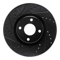 R1 18-22 Ford Ecosport Front Left Drilled & Slotted Black Brake Rotor