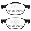 EBC 12+ Ford C-Max 2.0 Hybrid Yellowstuff Front Brake Pads