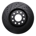 R1 88-91 Mazda 929 Front Left Drilled & Slotted Black Brake Rotor