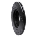 R1 07-13 Mazda 3 Front Right Drilled & Slotted Black Brake Rotor