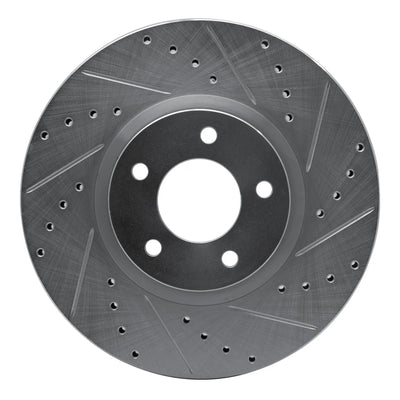 R1 07-13 Mazda 3 Front Right Drilled & Slotted Black Brake Rotor