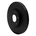 R1 07-13 Mazda 3 Front Right Drilled & Slotted Black Brake Rotor