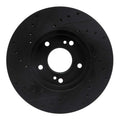 R1 90-97 Infiniti Q45 Front Right Drilled & Slotted Black Brake Rotor