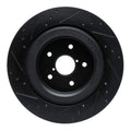 R1 -25 Subaru Ascent Rear Right Drilled & Slotted Black Brake Rotor
