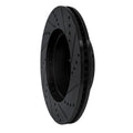 R1 00-07 Toyota TUNDRA Front Left Drilled & Slotted Black Brake Rotor