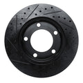 R1 94-96 Ford F-150 4WD Front Right Drilled & Slotted Black Brake Rotor