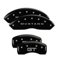 Set Of 4 Caliper Covers Engraved Front And Rear Mach 1 Yellow Finish Black Characters 1997-2004 Ford Mustang MGP Caliper Covers