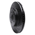 R1 18-23 Genesis G70 Front Right Drilled & Slotted Black Brake Rotor