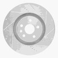 R1 2009-2015 Cadillac CTS Front Right Drilled & Slotted Silver Brake Rotor