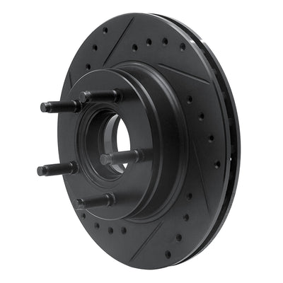 R1 93-94 Ford Explorer Front Left Drilled & Slotted Black Brake Rotor