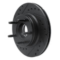 R1 93-94 Ford Explorer Front Left Drilled & Slotted Black Brake Rotor