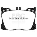 EBC 2017+ Mercedes-Benz E300 (W213) 2.0L Turbo Redstuff Front Brake Pads