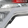 LED BAR HEADLIGHTS WITH CHROME HOUSING AND CLEAR LENS AMBER REFLECTOR - USES STOCK H13 BULBS