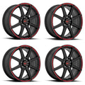 MR142 15X6.5 5X100/4.5 S-BLK RED 40MM