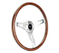 NRG Classic Wood Grain Steering Wheel (365mm) Wood w/Metal Accents & Polished Alum. 3-Spoke Center