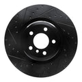 R1 09-19 BMW 550i GT Rear Left Drilled Black Brake Rotor