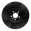 R1 09-19 BMW 550i GT Rear Left Drilled Black Brake Rotor