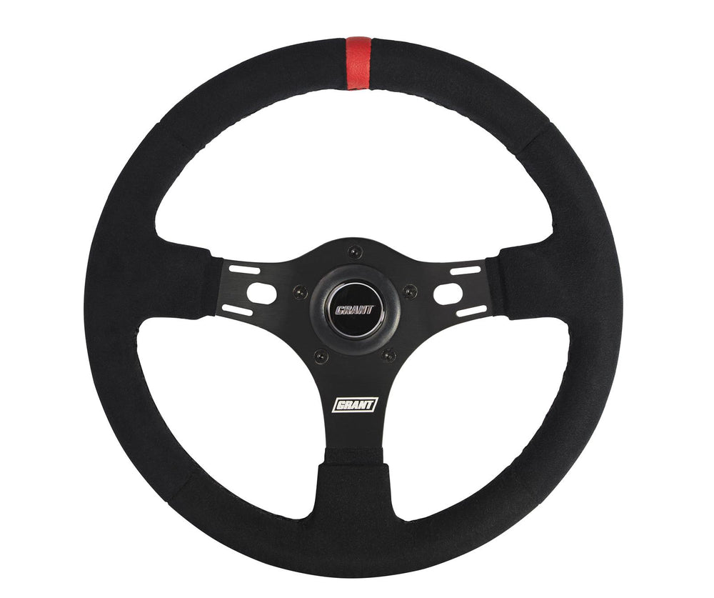13in Red Stripe Race Steering Wheel Suede