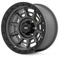 Rough Country 85 Series Wheel Simulated Beadlock Gunmetal Gray/Black 17x9 6x5.5 -18mm