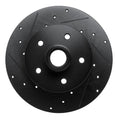 R1 79-85 Volkswagen Vanagon Front Left Drilled & Slotted Black Brake Rotor